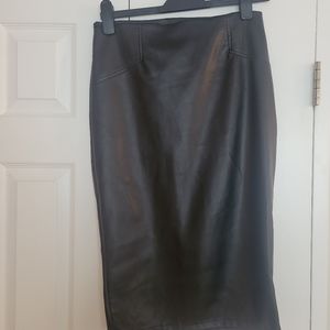 Vegan Leather Midi skirt